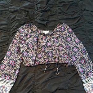 LA Hearts cropped blouse